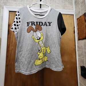 Gray Kids Shirt with Cartoon Print